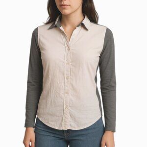 Princess Vera Wang Sm Blouse Women Button-Up Shirt Lace Collar Lightweight Top